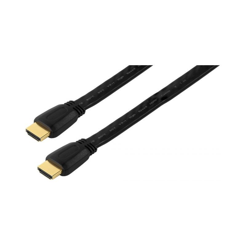 Monacor HDMC-200F/SW Płaski kabel połączeniowy HDMI™ High-Speed, 2m